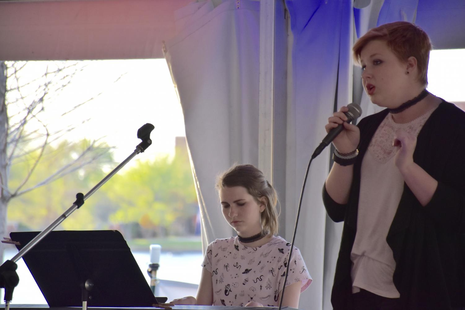Allie Arnold '18 performed in last year's ISAS acoustic coffee house with Ainsley Dobson '18. Arnold will perform again this year and play